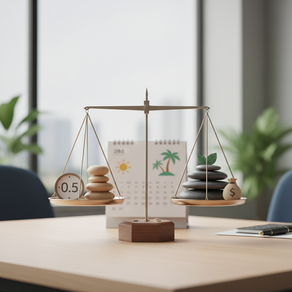 Atostogos dirbant 0,5 etato: kiek dienų priklauso?